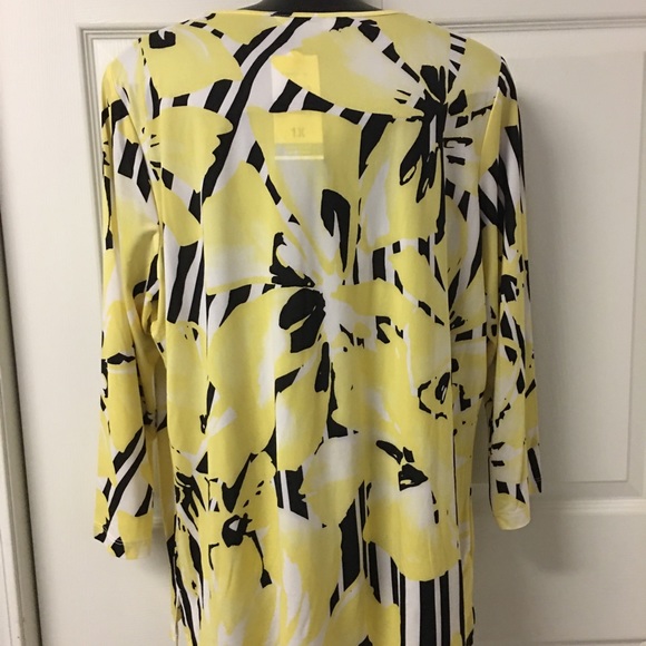 Yellow pattern tunic 1X - Picture 3 of 5